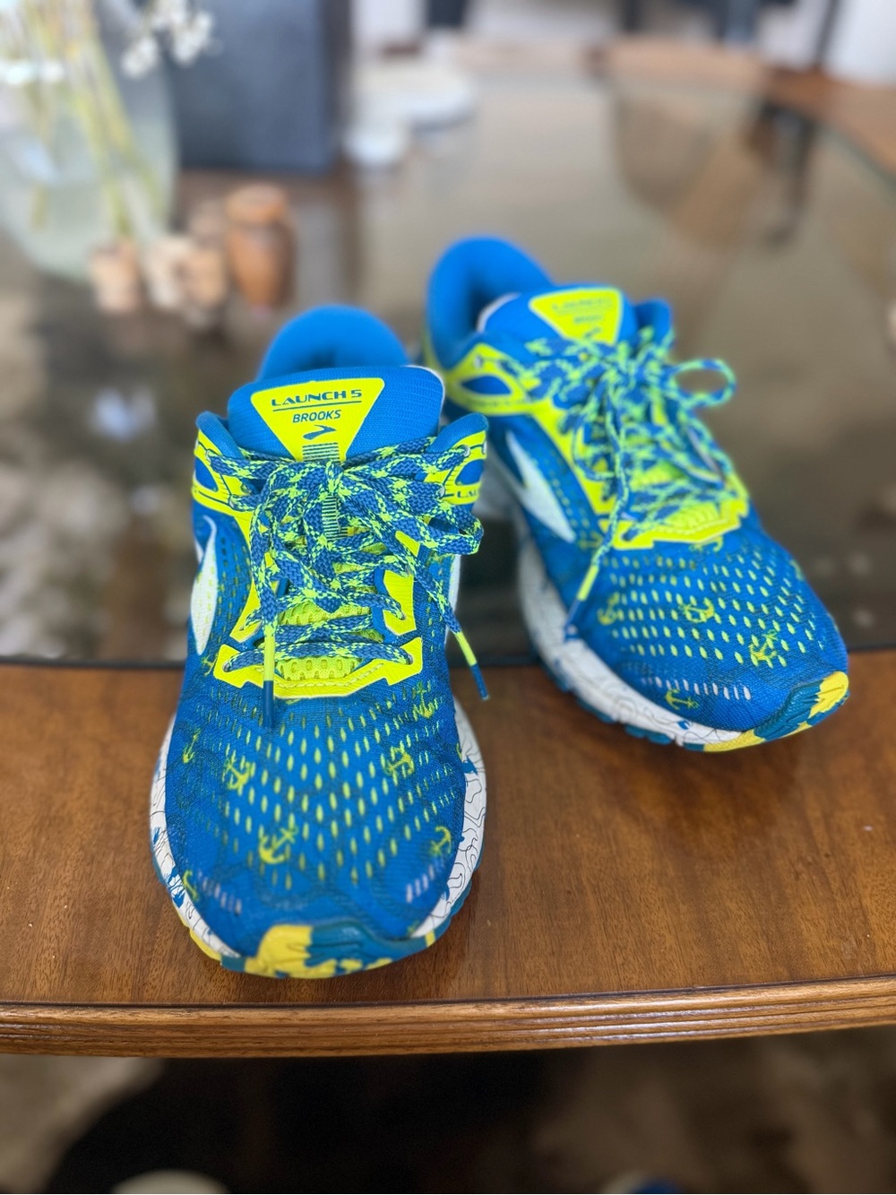 Brooks Women's Running Shoes - Bright Blue & Neon Yellow - Picture 4 of 5